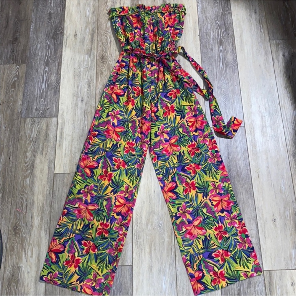 Floral Strapless Jumpsuit